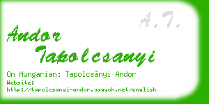 andor tapolcsanyi business card