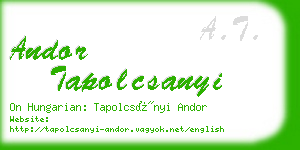 andor tapolcsanyi business card